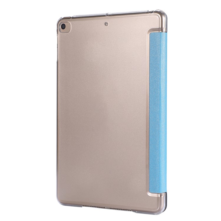 Silk Texture Origami Stand PU Leather Case for iPad mini (2019) 7.9 inch - Baby Blue-3