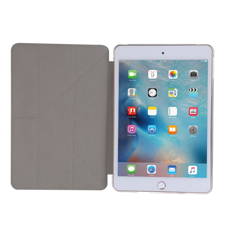 Silk Texture Origami Stand PU Leather Case for iPad mini (2019) 7.9 inch - Baby Blue-9