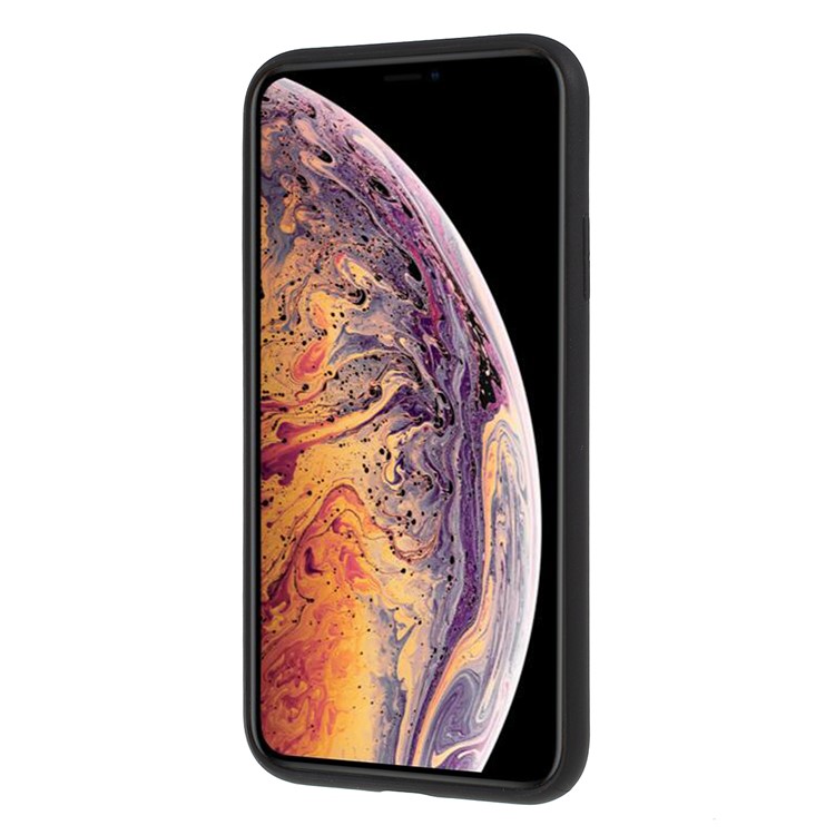 PU Leather Coated TPU Mobile Phone Shell with Card Slot for iPhone XS Max 6.5 inch - Black-6