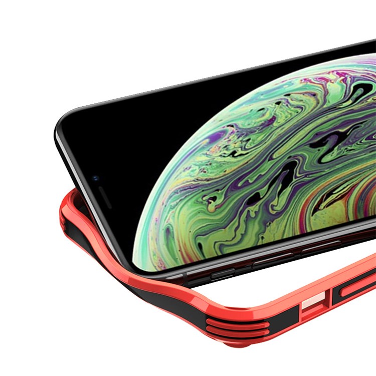 NXE Half Moon Pattern Printing Glass Phone Cover for iPhone XS Max 6.5 inch - Red-5