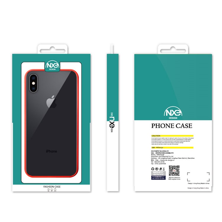 NXE Half Moon Pattern Printing Glass Phone Cover for iPhone XS Max 6.5 inch - Red-6