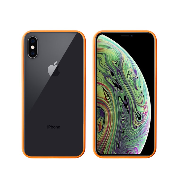 

NXE Полумесяц Шаблон Печати Стеклянная Крышка Телефона Для Iphone XS Макс 6,5 Дюйма - Оранжевый, iPhone XS Max