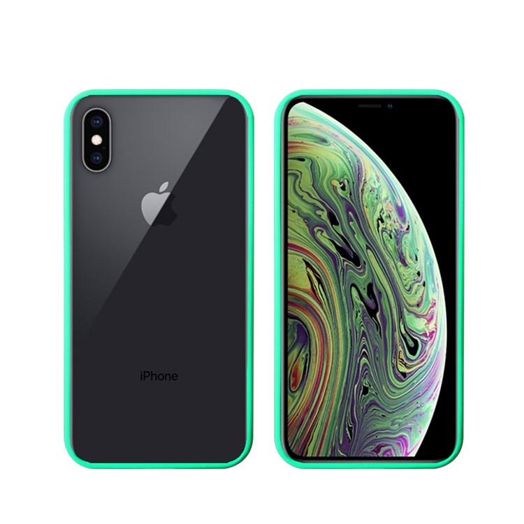 

NXE Полумесяц Шаблон Печати Стеклянная Крышка Телефона Для Iphone XS Макс 6,5 Дюйма - Зеленый, iPhone XS Max