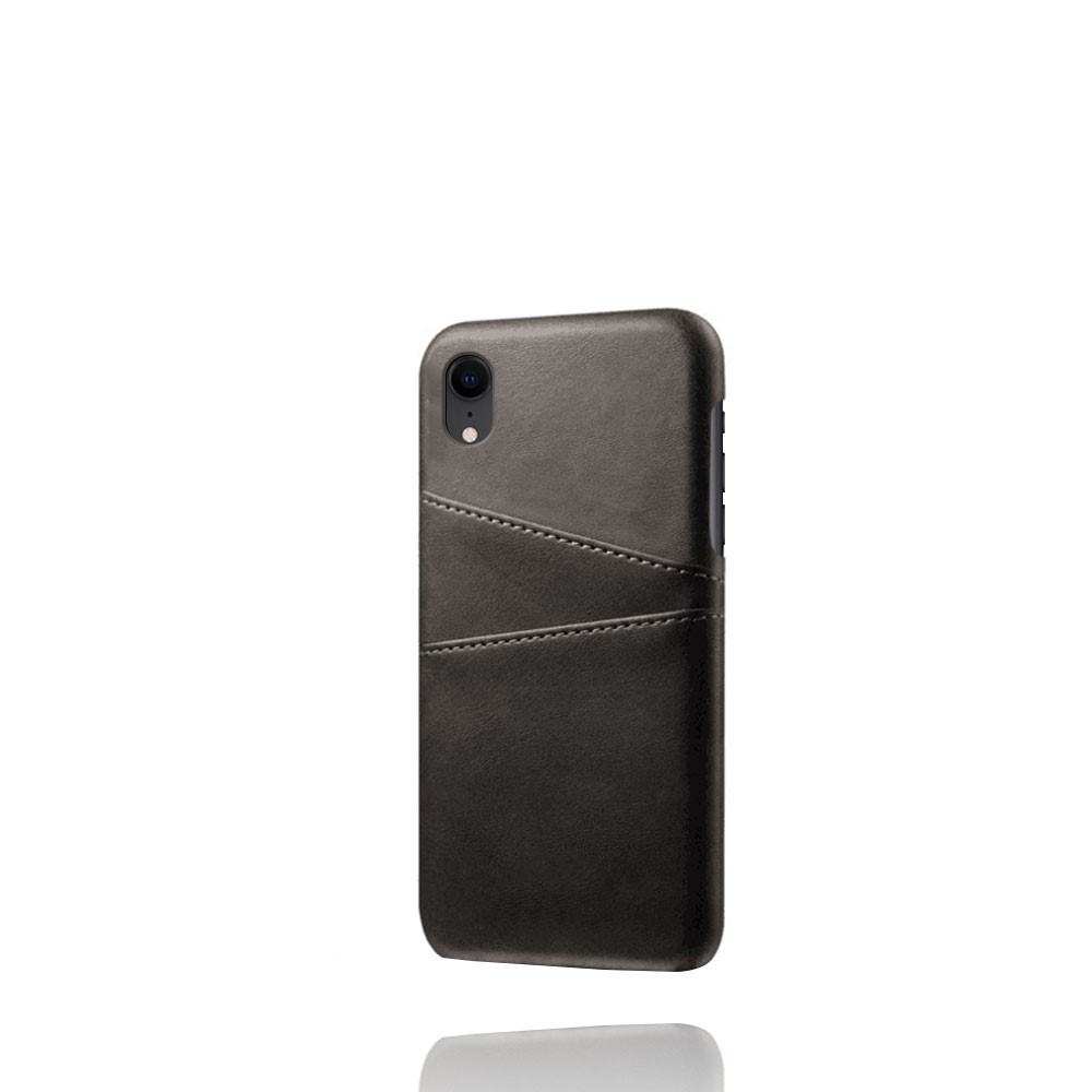 Dual Card Slots PU Leather Coated PC Case for iPhone XR 6.1 inch - Black-5