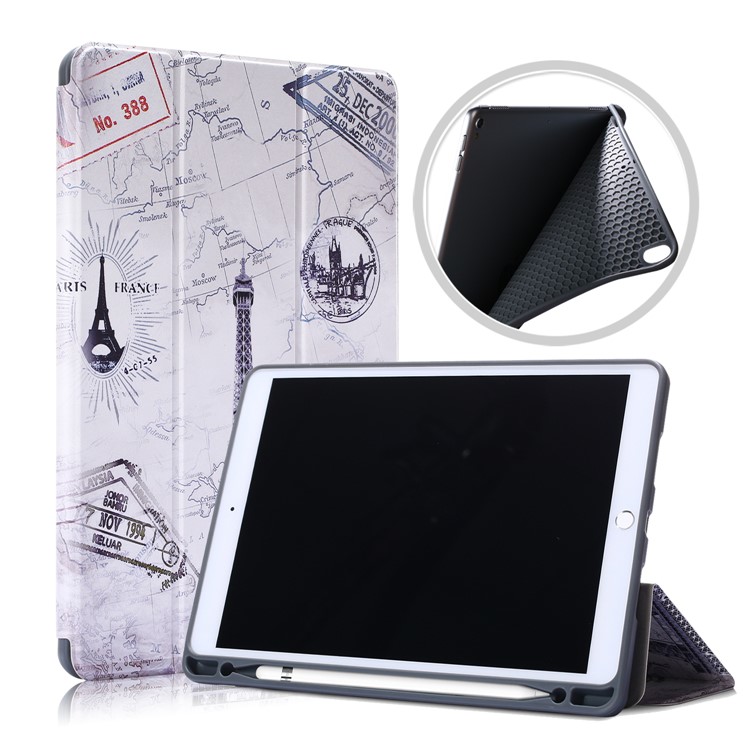 

Печать С Рисунком ПУ Кожаный Чехол С Тройной Подставкой Для Ipad Air 10,5 Дюймов (2019) / Ipad Pro 10,5-дюймовый (2017) - Эйфелева Башня, iPad Air 10.5 inch (2019)