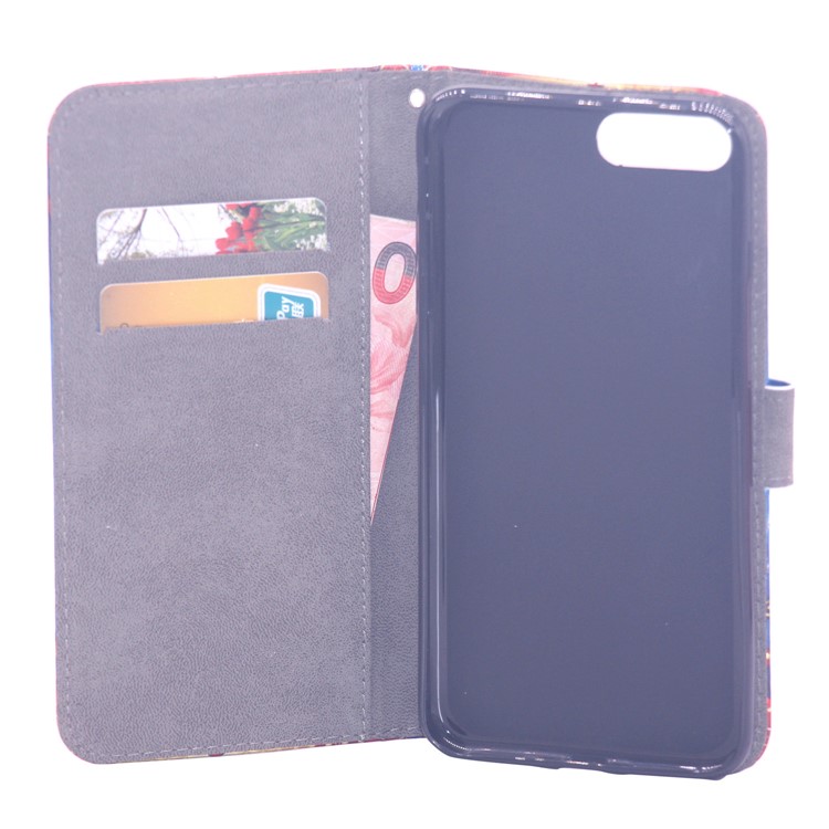Laser Carving Pattern Printing Wallet Leather Case with Strap for iPhone 8 Plus / 7 Plus 5.5 inch - Tribal Feather Skull-6