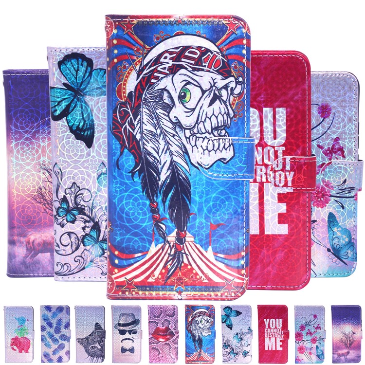 Laser Carving Pattern Printing Wallet Leather Case with Strap for iPhone 8 Plus /  7 Plus 5.5 inch - Tribal Feather Skull-8