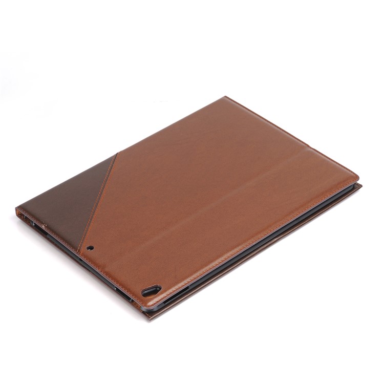 Glossy Smooth Surface Wallet Stand Leather Protective Case for iPad Air 10.5 inch (2019) / Pro 10.5-inch (2017) - Brown-6