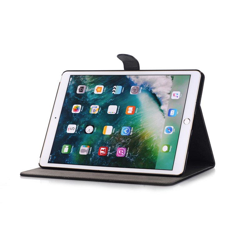 Matte Retro Style Leather Smart Case with Stand for iPad Air 10.5 inch (2019)/Pro 10.5-inch (2017) - Black-4