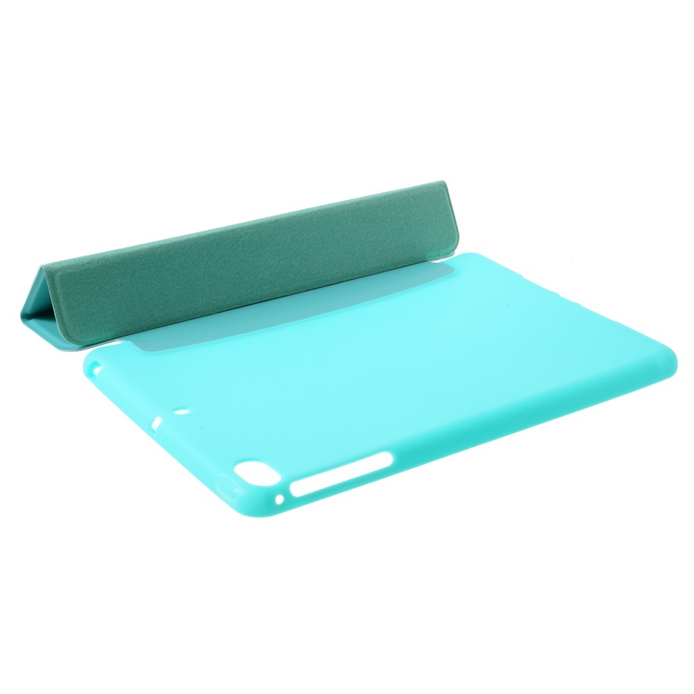 For iPad mini (2019) 7.9 inch Tri-fold Stand Silicone + Leather Tablet Shell - Baby Blue-5