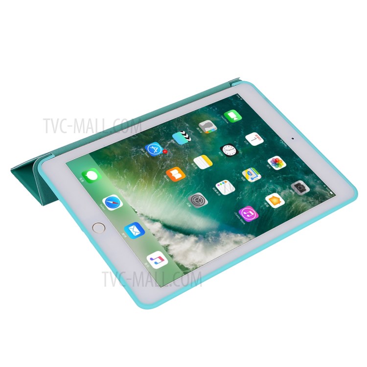 For iPad mini (2019) 7.9 inch Tri-fold Stand Silicone + Leather Tablet Shell - Baby Blue-7