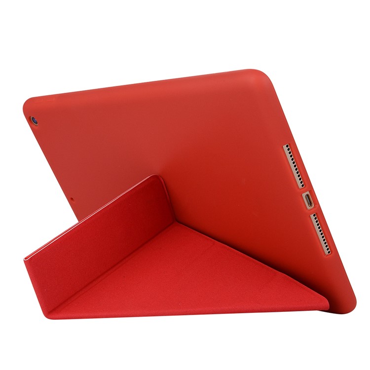 For iPad mini (2019) 7.9 inch Deformed Silicone+PU Leather Stand Tablet Cover - Red-5