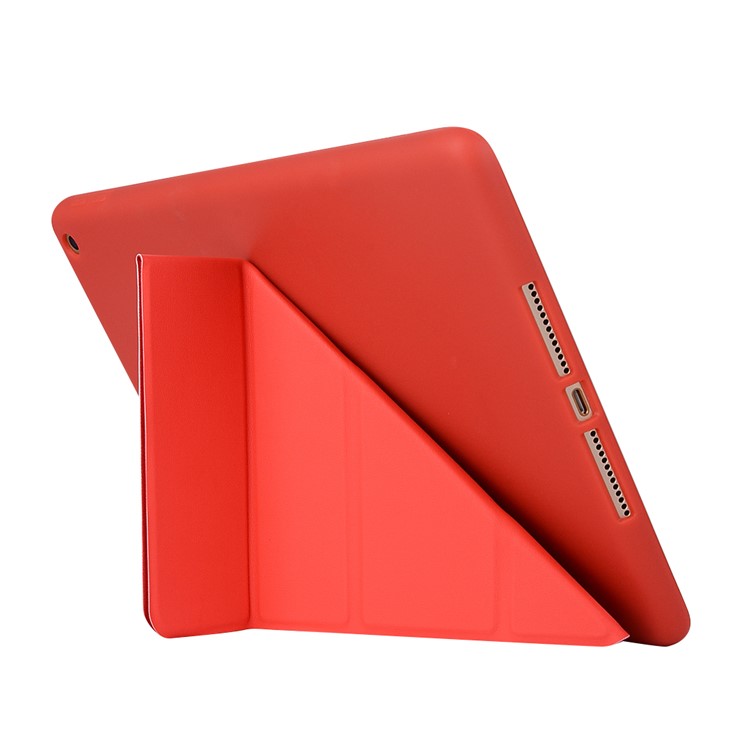 For iPad mini (2019) 7.9 inch Deformed Silicone+PU Leather Stand Tablet Cover - Red-6