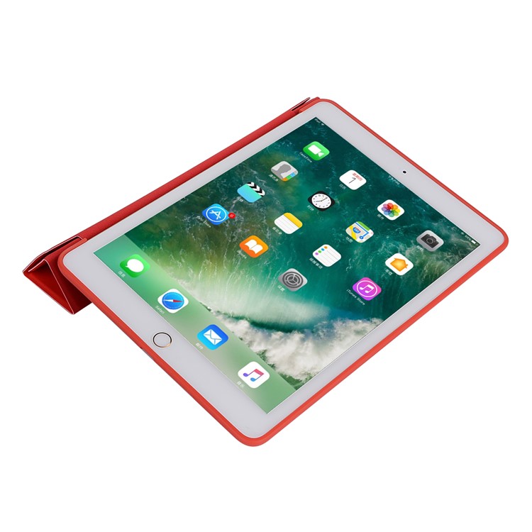 For iPad mini (2019) 7.9 inch Deformed Silicone+PU Leather Stand Tablet Cover - Red-7