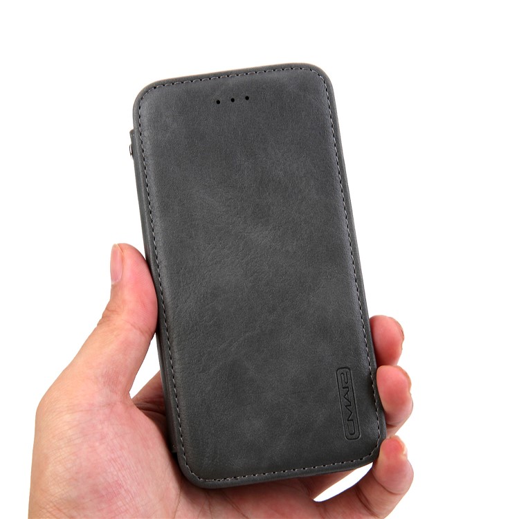 CMAI2 TPU+PU Leather Phone Case for iPhone 8 Plus - Grey-14