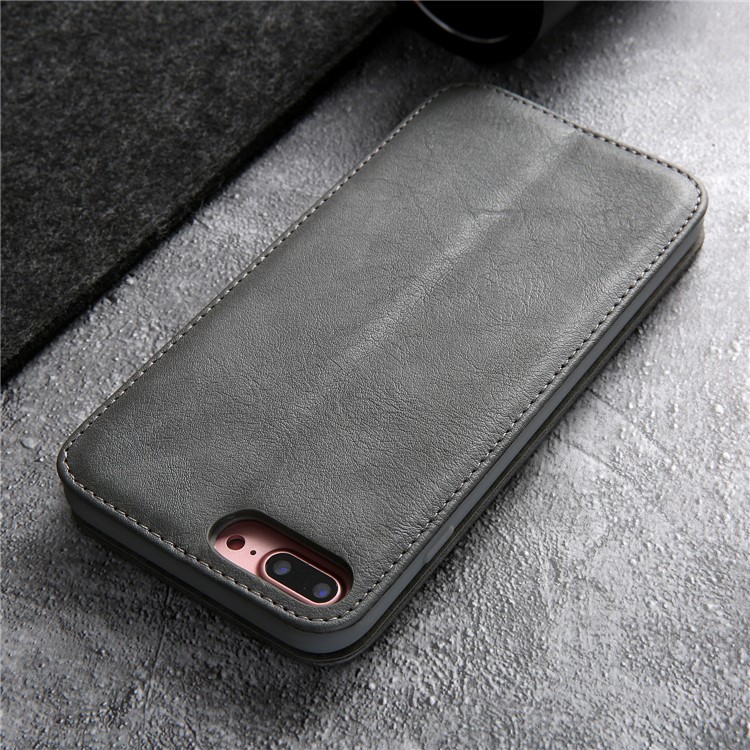 CMAI2 TPU+PU Leather Phone Case for iPhone 8 Plus - Grey-20