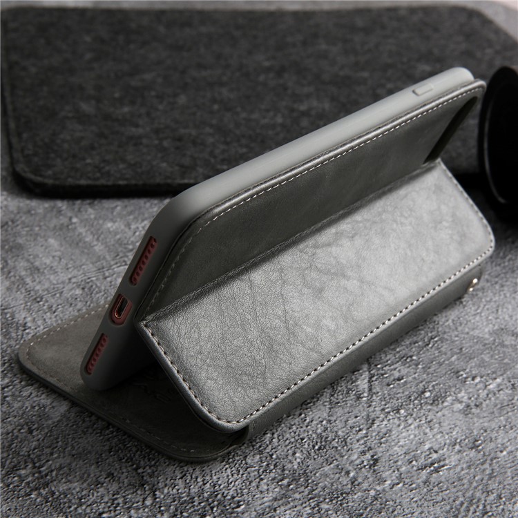 CMAI2 TPU+PU Leather Phone Case for iPhone 8 Plus - Grey-21