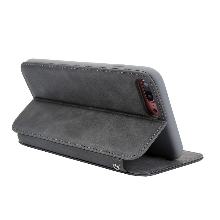 CMAI2 TPU+PU Leather Phone Case for iPhone 8 Plus - Grey-5