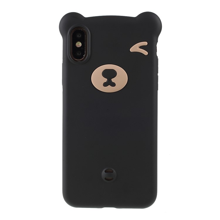 

Bear Patterned Soft TPU Cell Phone Case with Strap for iPhone XS/X 5.8 inch - Black, iPhone XS 5.8 inch