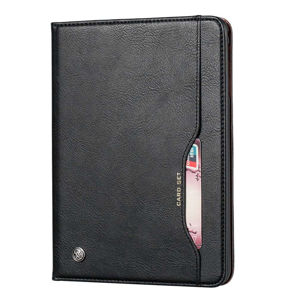 PU Leather Stand Wallet Protective Case with Pen Slot for iPad mini (2019) 7.9 inch / mini 4 - Black-2