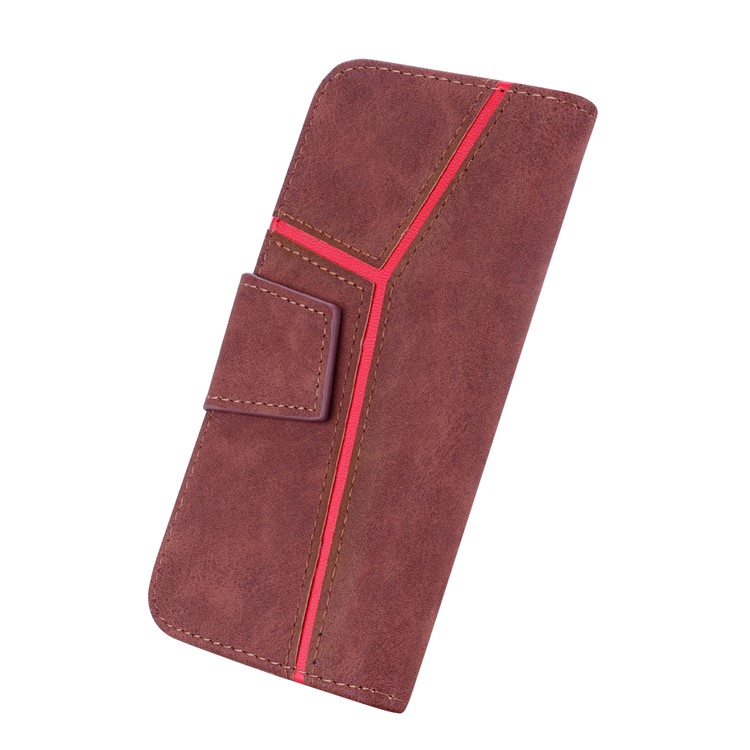 Business Splicing Wallet Stand Leather Cover for iPhone 8 / 7 4.7 inch - Brown-5