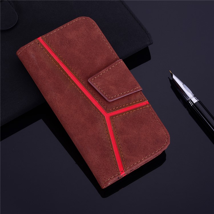 Business Splicing Wallet Stand Leather Cover for iPhone 8 / 7 4.7 inch - Brown-8