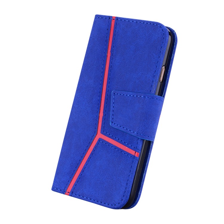 Portefeuille D'épissure D'affaires Couverture En Cuir Pour Iphone 8 / 7 4,7 Pouces - Bleu-4