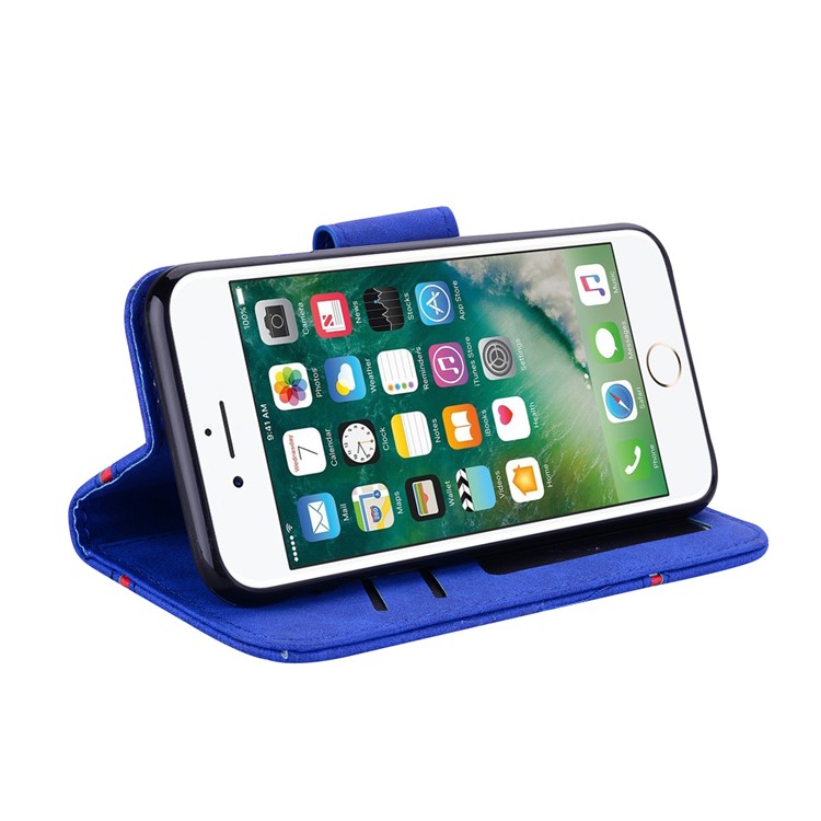 Portefeuille D'épissure D'affaires Couverture En Cuir Pour Iphone 8 / 7 4,7 Pouces - Bleu-5