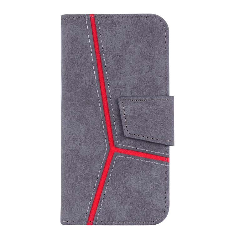 Portefeuille D'épissure D'affaires Couverture En Cuir Pour Iphone 8 / 7 4,7 Pouces - Gris-1
