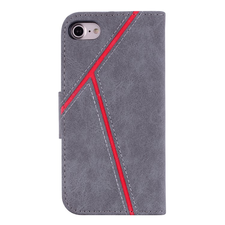 Portefeuille D'épissure D'affaires Couverture En Cuir Pour Iphone 8 / 7 4,7 Pouces - Gris-2