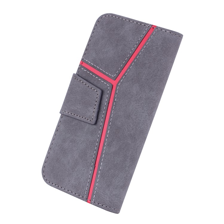 Portefeuille D'épissure D'affaires Couverture En Cuir Pour Iphone 8 / 7 4,7 Pouces - Gris-3
