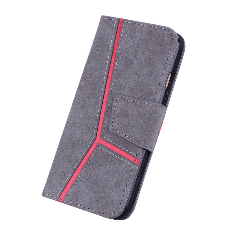 Portefeuille D'épissure D'affaires Couverture En Cuir Pour Iphone 8 / 7 4,7 Pouces - Gris-4