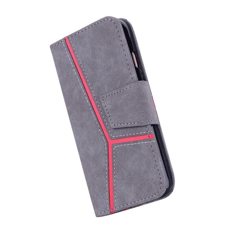 Portefeuille D'épissure D'affaires Couverture En Cuir Pour Iphone 8 / 7 4,7 Pouces - Gris-7