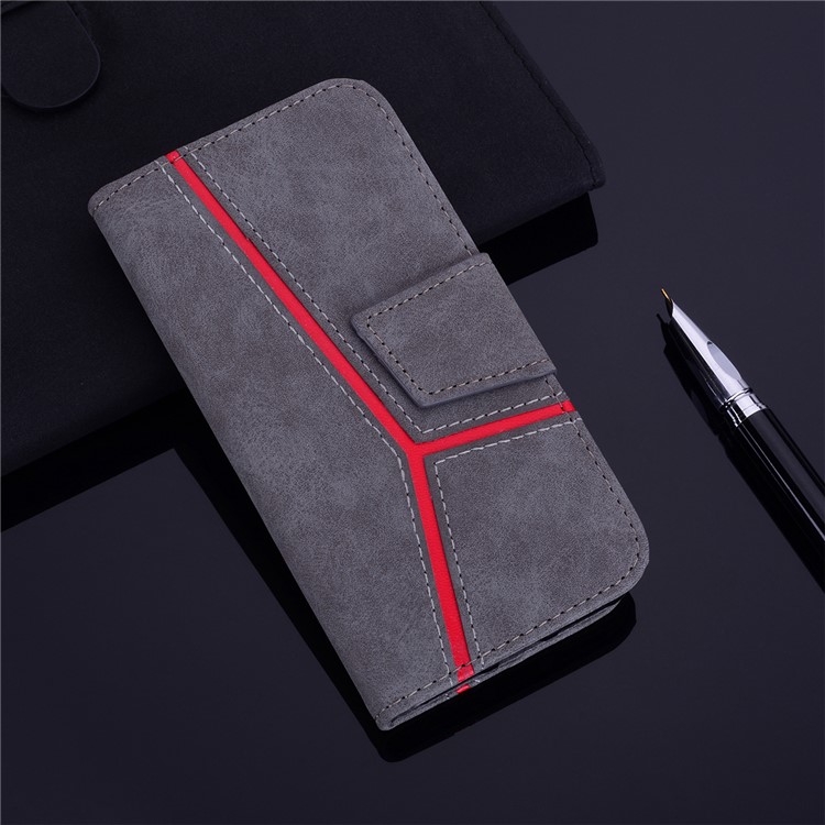 Portefeuille D'épissure D'affaires Couverture En Cuir Pour Iphone 8 / 7 4,7 Pouces - Gris-8
