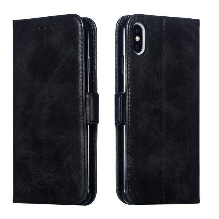 Leather Wallet Stand Flip Phone Case Cover for iPhone XS Max 6.5 inch - Black-10