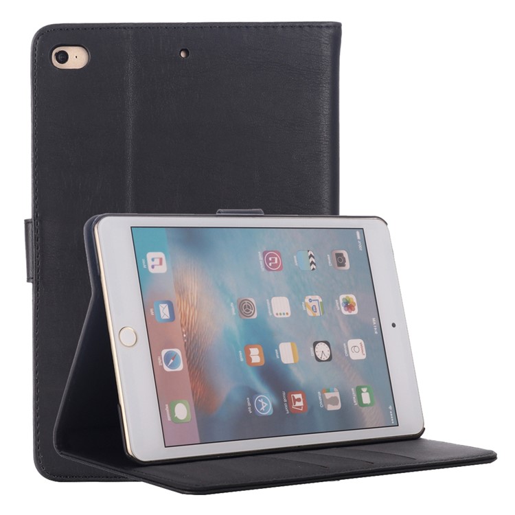 Crazy Horse Texture Retro Leather Flip Case for iPad mini (2019) 7.9 inch - Black-1