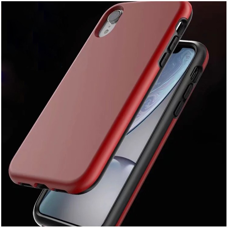 Splashproof Anti-fingerprint PC + TPU Protective Cover for iPhone XR 6.1 inch - Red-3