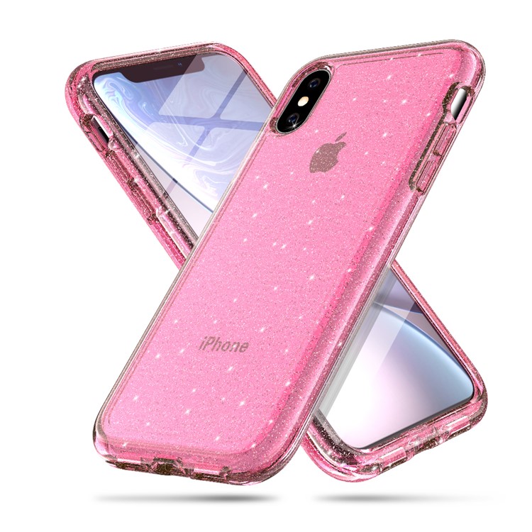 

Glittery Powder PC TPU Hybrid Back Case for iPhone XS Max 6.5 inch - Pink, iPhone XS Max 6.5 inch