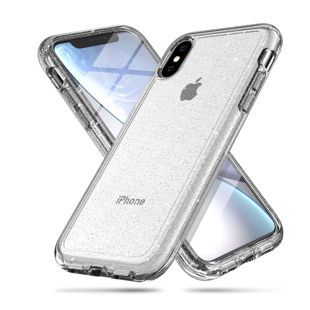 

Glittery Powder PC TPU Hybrid Back Case for iPhone XS Max 6.5 inch - Transparent, iPhone XS Max 6.5 inch