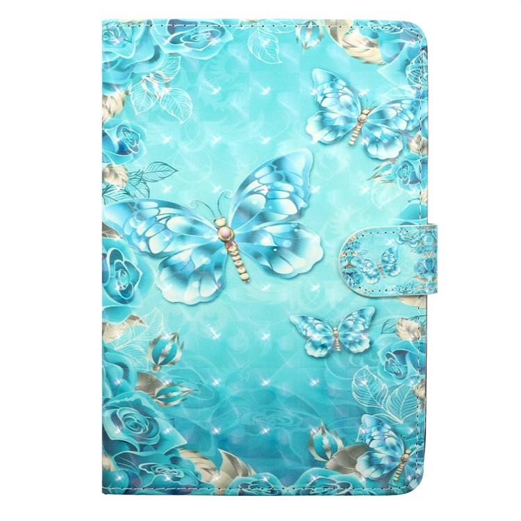 Embossment Patterned Light Spot Decor Leather Cover for iPad mini (2019) 7.9 inch/mini 4 3 2 1 - Blue Butterfly-2