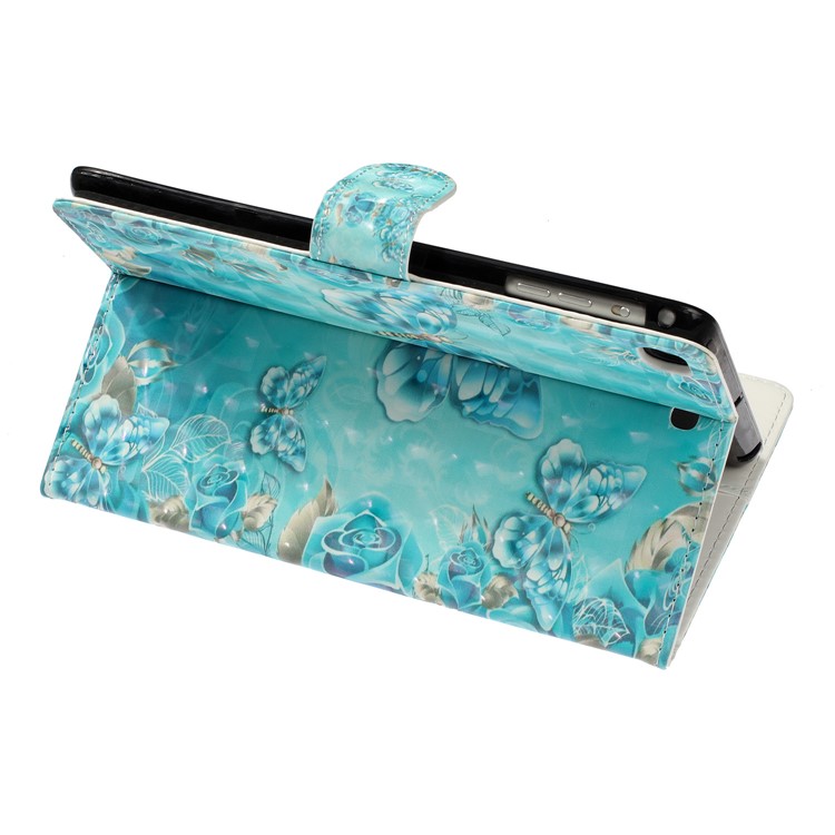 Embossment Patterned Light Spot Decor Leather Cover for iPad mini (2019) 7.9 inch/mini 4 3 2 1 - Blue Butterfly-5