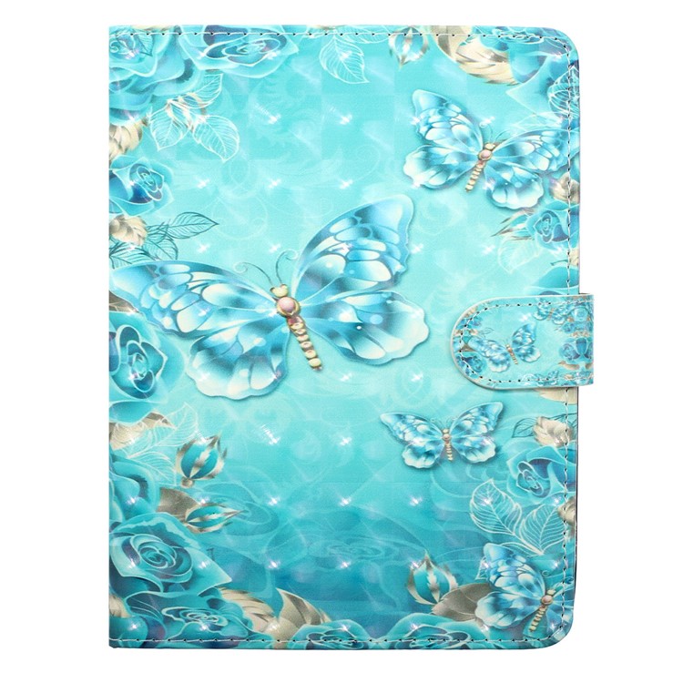 Embossment Patterned Light Spot Decor Leather Cover for iPad 4 / iPad 3 / iPad 2 - Blue Butterfly-2