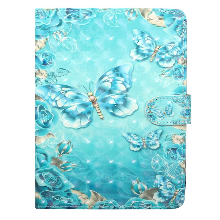 Embossment Patterned Light Spot Decor Leather Cover for iPad 4 / iPad 3 /  iPad 2 - Blue Butterfly-2