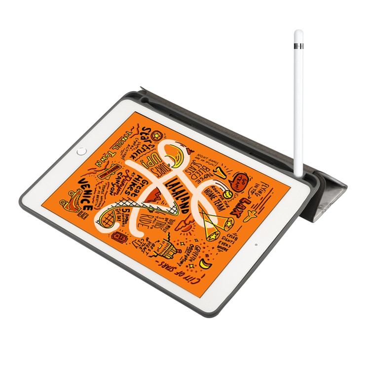 Marmormuster Tri-fold Stand Smart Leder Hülle Mit Stiftschlitz Für Ipad Air 10.5 (2019) / Pro 10.5 (2017) - Schwarz