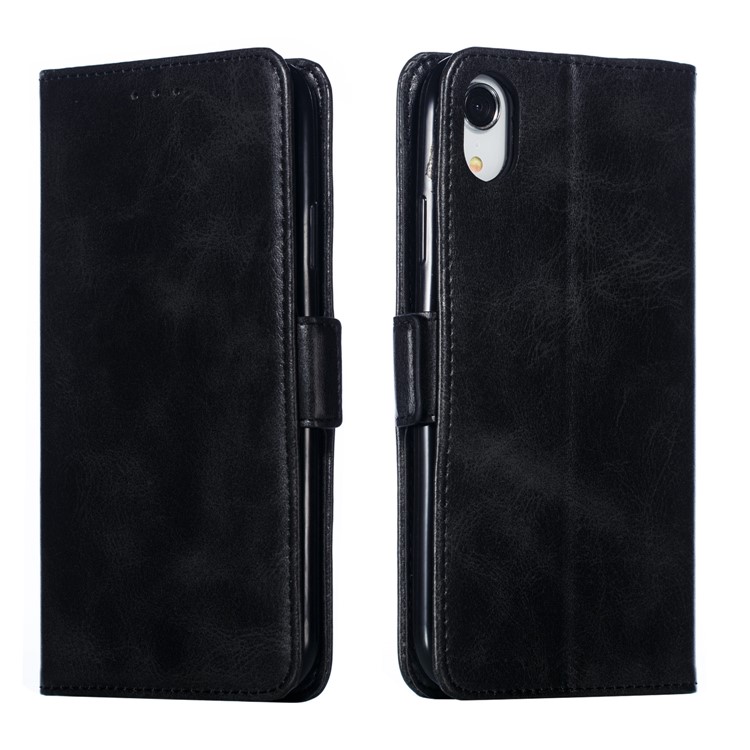 PU Leather Stand Wallet Case for iPhone XR 6.1 inch - Black-10