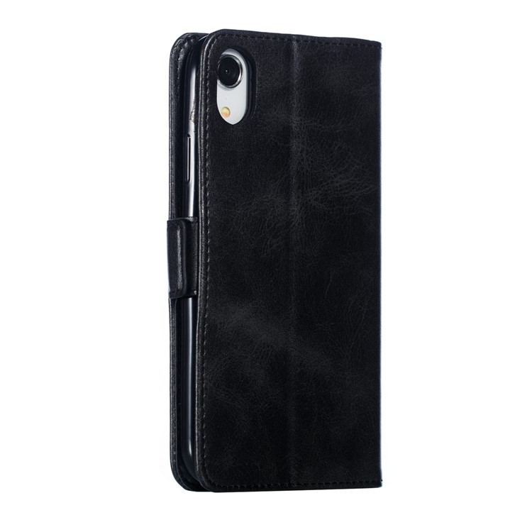 PU Leather Stand Wallet Case for iPhone XR 6.1 inch - Black-5