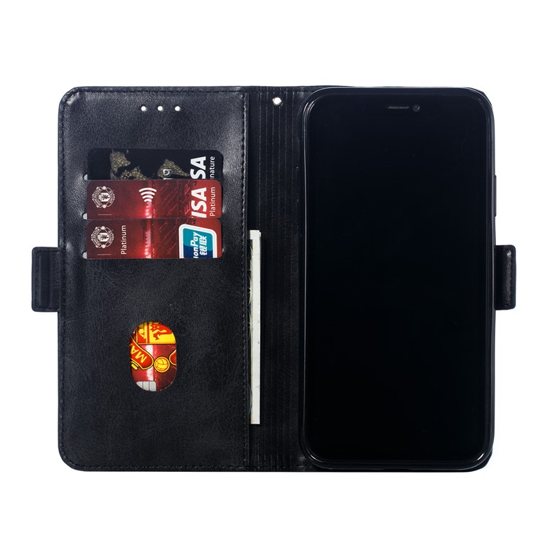 PU Leather Stand Wallet Case for iPhone XR 6.1 inch - Black-8