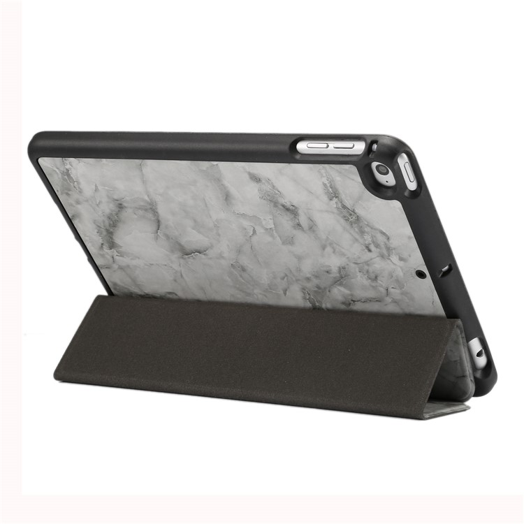 Marble Pattern Tri-fold Stand Smart Leather Cover Shell with Pen Slot for iPad mini (2019) 7.9 inch/mini 4 - Black-5