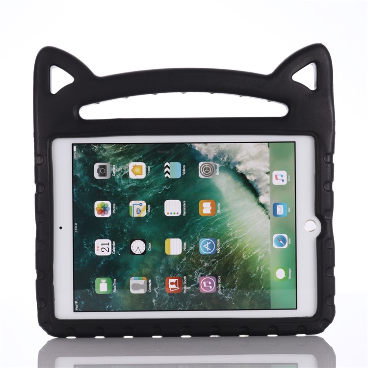 For iPad 9.7-inch (2018)/9.7-inch (2017)/Pro 9.7 inch (2016)/mini (2019) 7.9 inch Kids Shockproof EVA Cat Ear Stand Tablet Case - Black-2