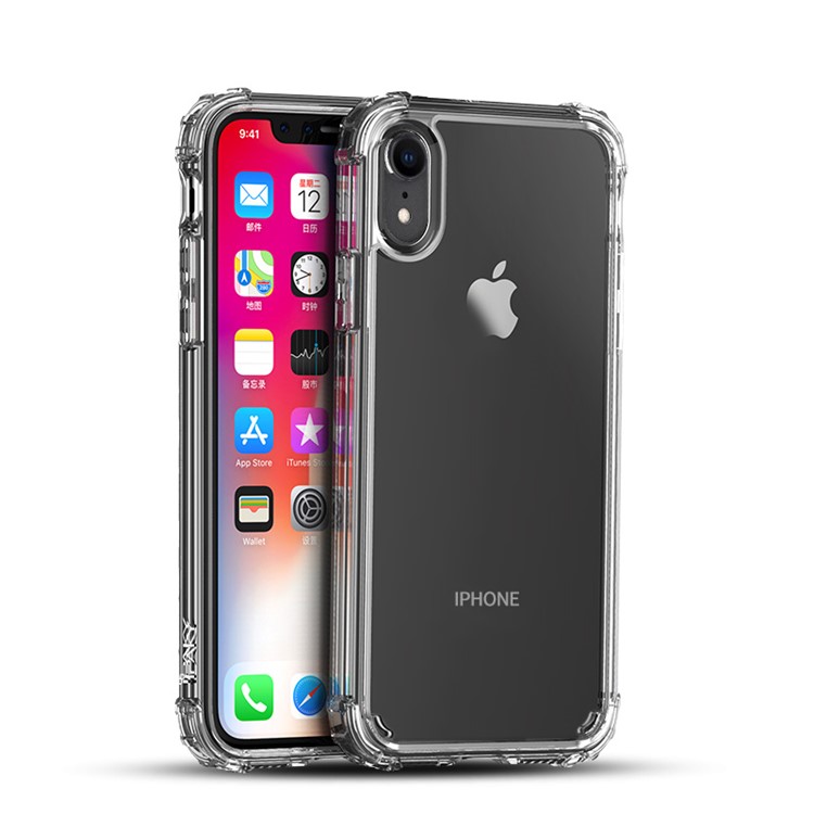 IPAKY Drop-resistant Clear TPU + PC Phone Case Back Cover for iPhone XR 6.1 inch - Transparent White-1